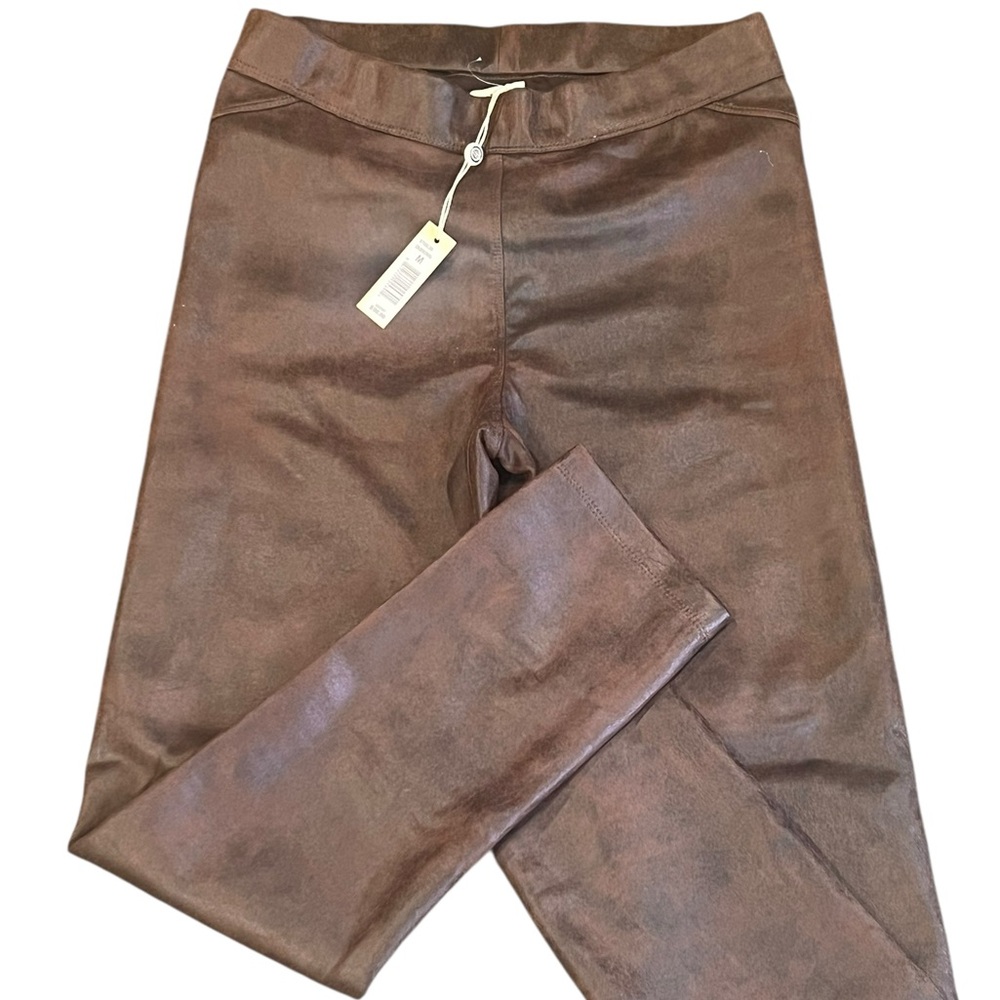 Max Studio, NWT, Women’s Chocolate Faux Leather Leggings, Size Medium